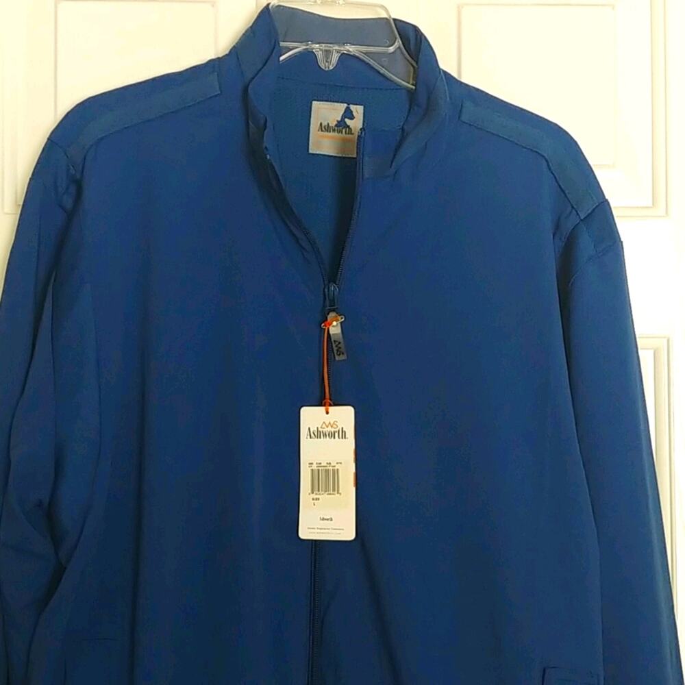 Ashworth Lightweight Full Zip Up Lined Golf Jacket Large Royal Blue